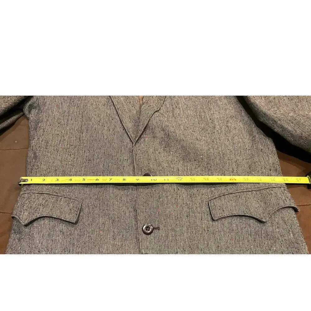 CIRCLE S‎ 42L Gray Brown Blazer WESTERN Men's SPORTS COAT Elbow Patch TWO BUTTON